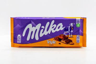 Молочный шоколад Milka Тройная карамель 90 гр